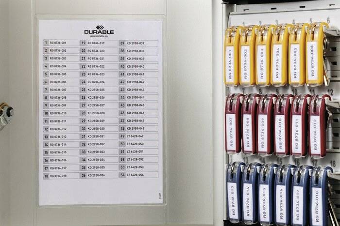 Durable DURABLE Schlü sselschrank Key-Box H280xB302xT118mm 1-tü rig Zahlenschl.Anz.Hak.36 - 1966-23