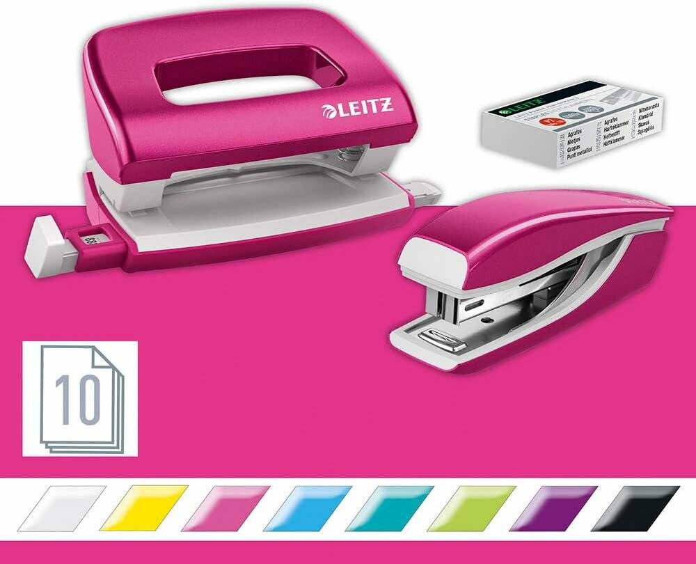 Leitz Locher-Heftgerä t-Set NeXXt WOW Mini 5561-20-23 pink