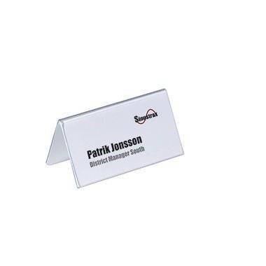 DURABLE Tischnamensschild Durable 8051 - 52/104 x 100 mm transparent Dachform Kunststoff Pckg/25