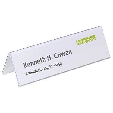 DURABLE Tischnamensschild Durable 8052 - 61/122 x 210 mm transparent Dachform Kunststoff Pckg/25