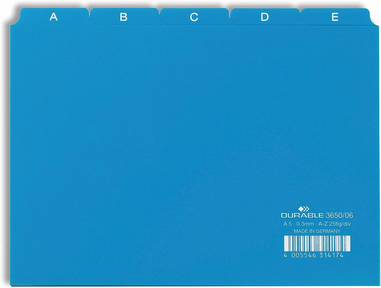Durable Leitregister A-Z 25-tlg. blau A5 quer Plastik