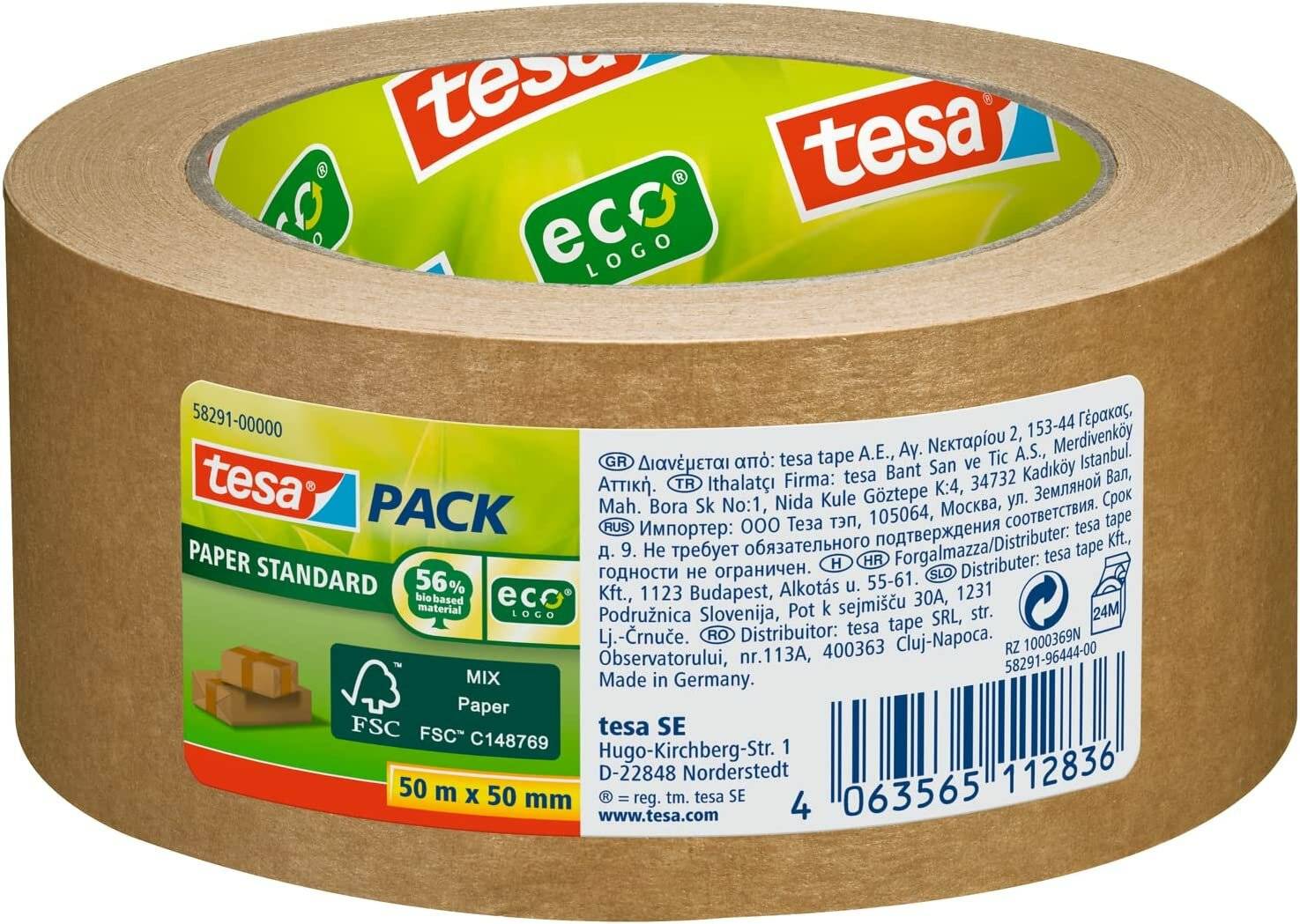 Packband Tesa Papier 50mm 50m eco Logo braun