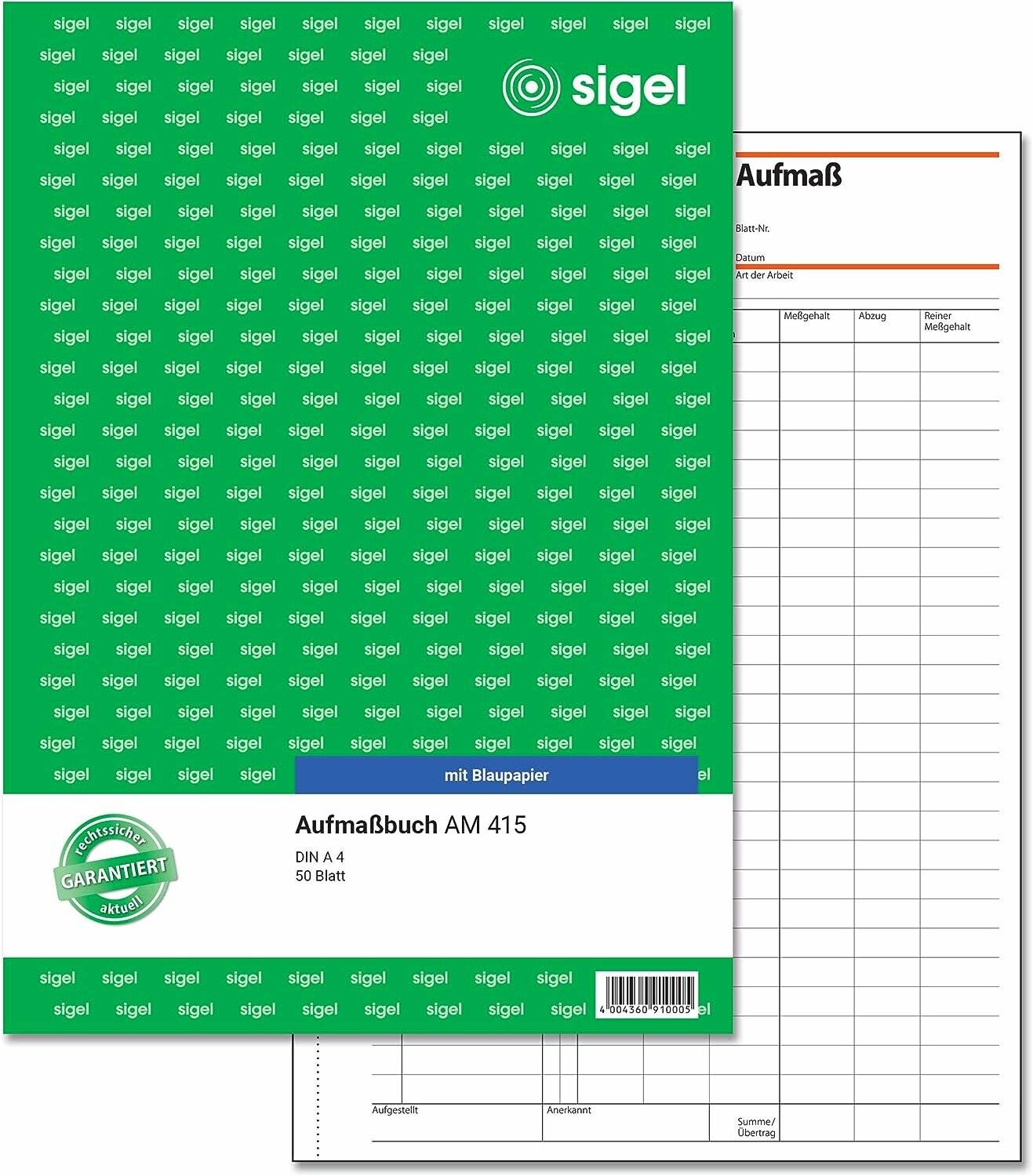 Aufmassbuch A4 50Bl Am415