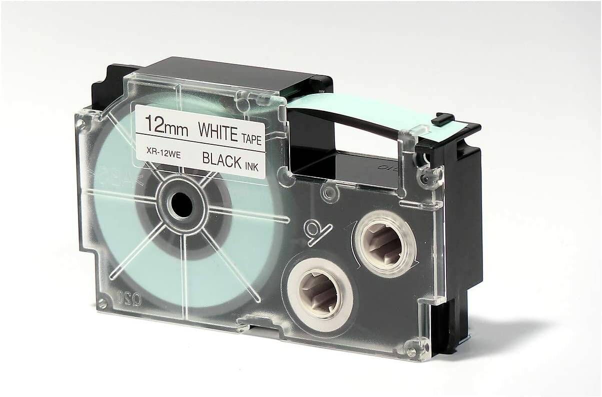 Beschriftungsband 12mm 8m schwarz weiss XR12WE1 Casio