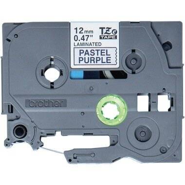 Schriftband Brother 12mmx4m Textil schwarz/ pastelllila Tze-MQF31
