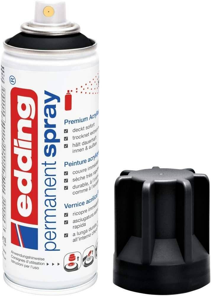 Edding Permanentspray Premium-Acryllack tiefschwarz seidenmatt