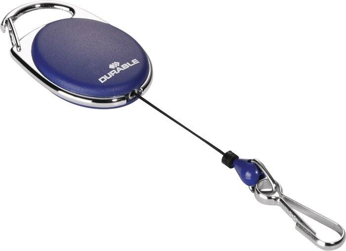 Durable Durable Ausweishalter mit Federhaken blau - 832707