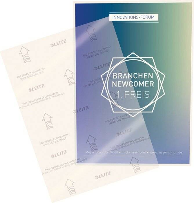 LEITZ Laminierfolie Leitz iLAM UDT 7478 - 303 x 216 mm für A4 80 µm glänzend glasklar Ethyl-Venyl-Acetat Pckg/100