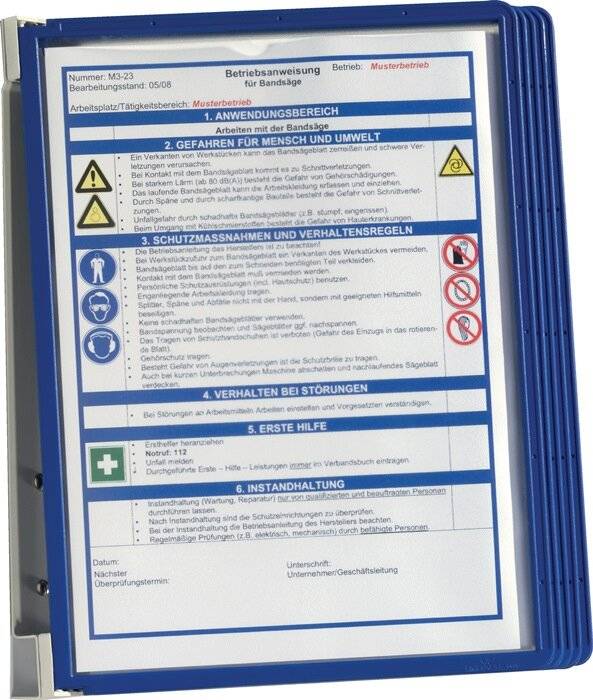 Durable Wandhalter Vario Wall 5 blau DIN A4 fü r 5 Sichttafeln