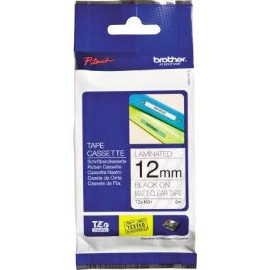 Brother P-touch Schriftband TZe-M31 12mm x 8m schwarz/farblos