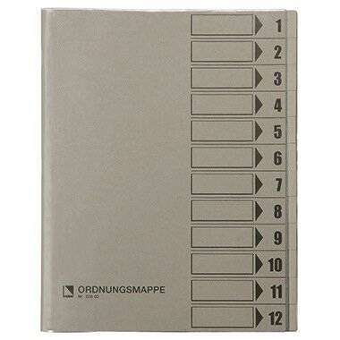 Bene Ordnungsmappe 083800GR DIN A4 12Fäc Verwendung für Papierformat: DIN A4