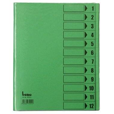 Bene Ordnungsmappe 084800GN DIN A4 12Fäc Verwendung für Papierformat: DIN A4