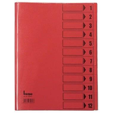 Bene Ordnungsmappe 084800RT DIN A4 12Fäc Verwendung für Papierformat: DIN A4