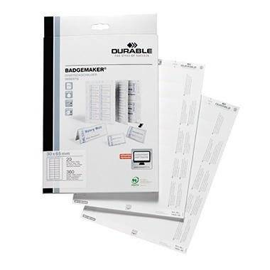 DURABLE Einsteckschild 142302 30x65mm we Verwendung für Produkt: 8541, 8540