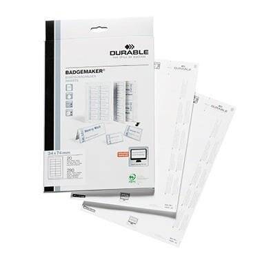 DURABLE Einsteckschild 142502 34x75mm we Verwendung für Produkt: 8542, 8543