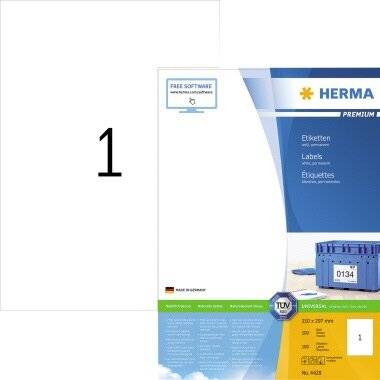 HERMA Etikett PREMIUM 4428 210x297mm wei Maße: 210 x 297 mm (B x H)