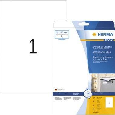 HERMA Etikett PREMIUM 5065 210x297mm wei Maße: 210 x 297 mm (B x H)