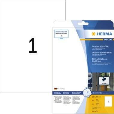 HERMA Folienetikett 9500 210x297mm weiß Maße: 210 x 297 mm (B x H)