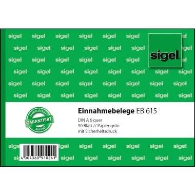Sigel Einnahmebeleg EB615 DIN A6 quer 50 Papierformat: DIN A6 quer