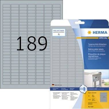 HERMA Etikett Typenschild 4220 25x10mm s Maße: 25,4 x 10 mm (B x H)