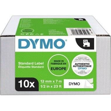 Dymo Schriftbandkassette, D1, 12 mm x 7 m, schwarz auf weiß