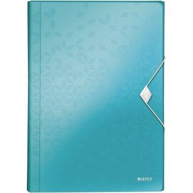 Leitz Fächermappe WOW 45890051 DIN A4 6F DIN A4 Polypropylen eisblau 6 Fächer