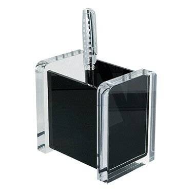 WEDO Stifteköcher Acryl Exclusiv 604001 glasklar/schwarz