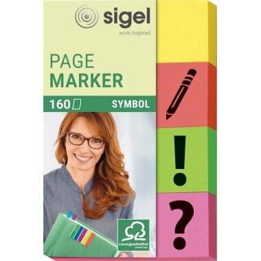 SIGEL Haftmarker HN635 gelb, orange,grün pink 1 x grün Unterschrift
