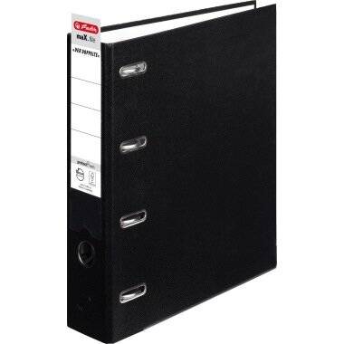 Herlitz Doppelordner 10842250 2xDIN A5 q 70mm 2xDIN A5 quer 4 Bügel Pappe schwarz
