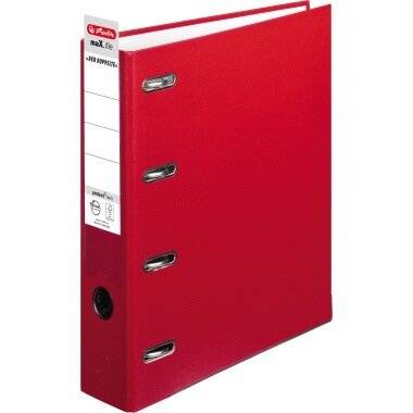 Herlitz Doppelordner 10842268 2xDIN A5 q 70mm 2xDIN A5 quer 4 Bügel Pappe rot