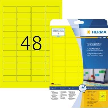 HERMA Etikett Special 4366 45,7x21,2mm g gelb 960 Etik./Pack.