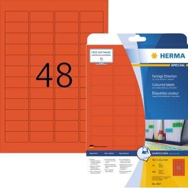 HERMA Etikett Special 4367 45,7x21,2mm r rot 960 Etik./Pack.