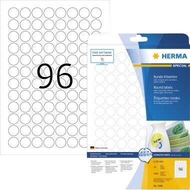 HERMA Etikett Movables 4386 20mm rund we Etik./Pack.