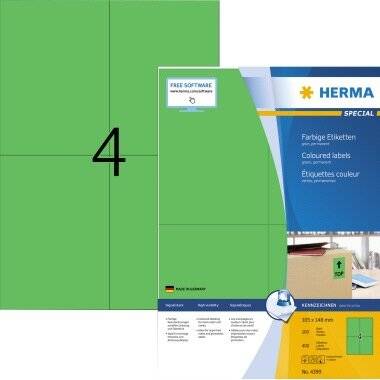 HERMA Etikett SPECIAL 4399 105x148mm grü grün 400 Etik./Pack.