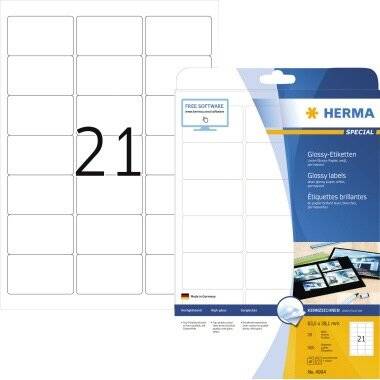 HERMA Etiketten SuperPrint Glossy 4904 6 weiß 525 Etik./Pack.