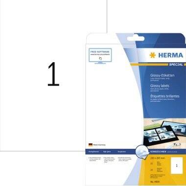 HERMA Etikett Special 4909 210x297mm wei 25 Etik./Pack.