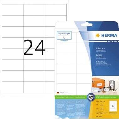 HERMA Etikett PREMIUM 5053 66x33,8mm wei 600 Etik./Pack.
