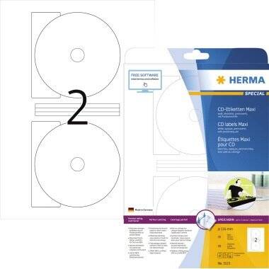 HERMA CD-Etik. Maxi A4 weiß 116 mm Papier opak 50 St.