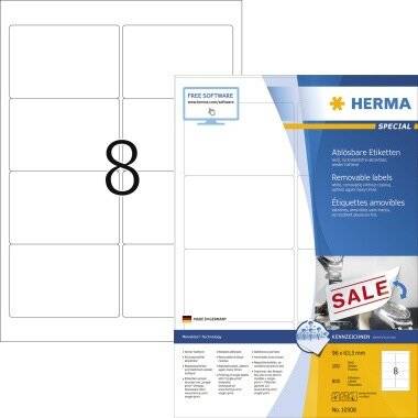HERMA Etikett 10308 96x63,5mm weiß 800 S 800 Etik./Pack.
