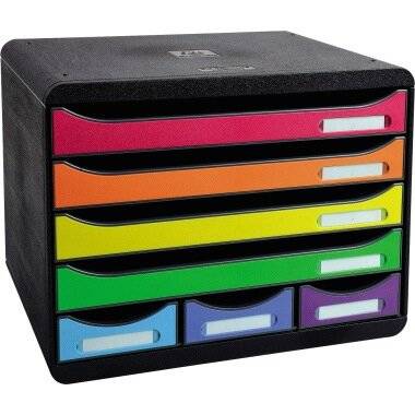 Exacompta Schubladenbox STORE-BOX MINI 3 Polystyrol Gehäusefarbe: schwarz Farbe
