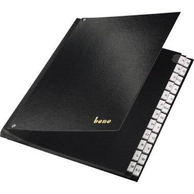 Bene Pultordner A-Z 75116SW PP A-Z Polyproylen schwarz 24 Fächer