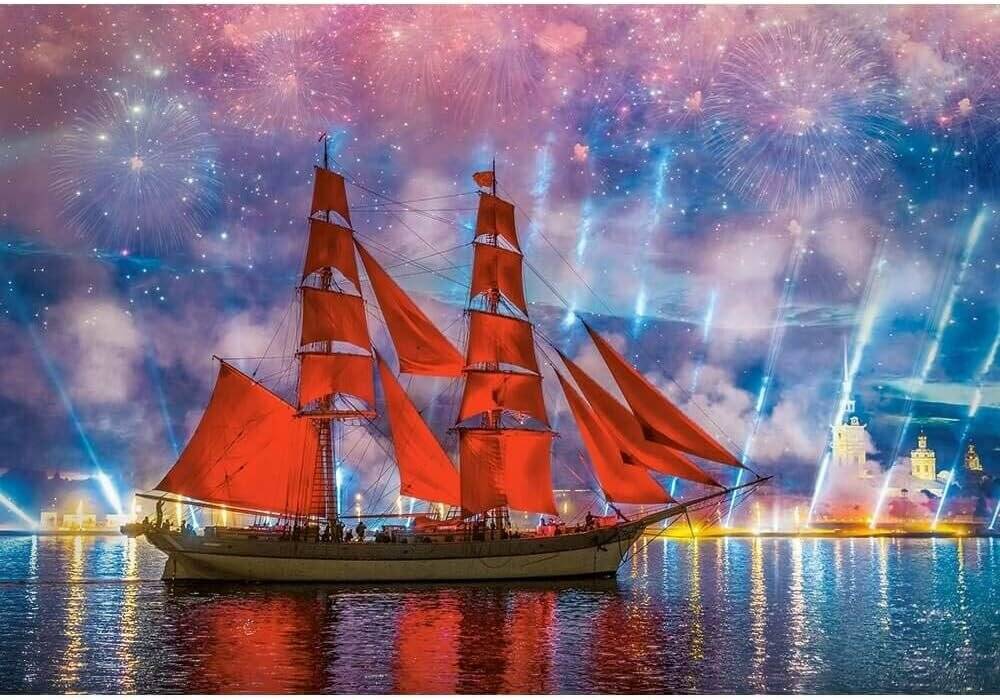 puzzlespiel Rote Fregatte 68 x 47 cm 1000 Teile