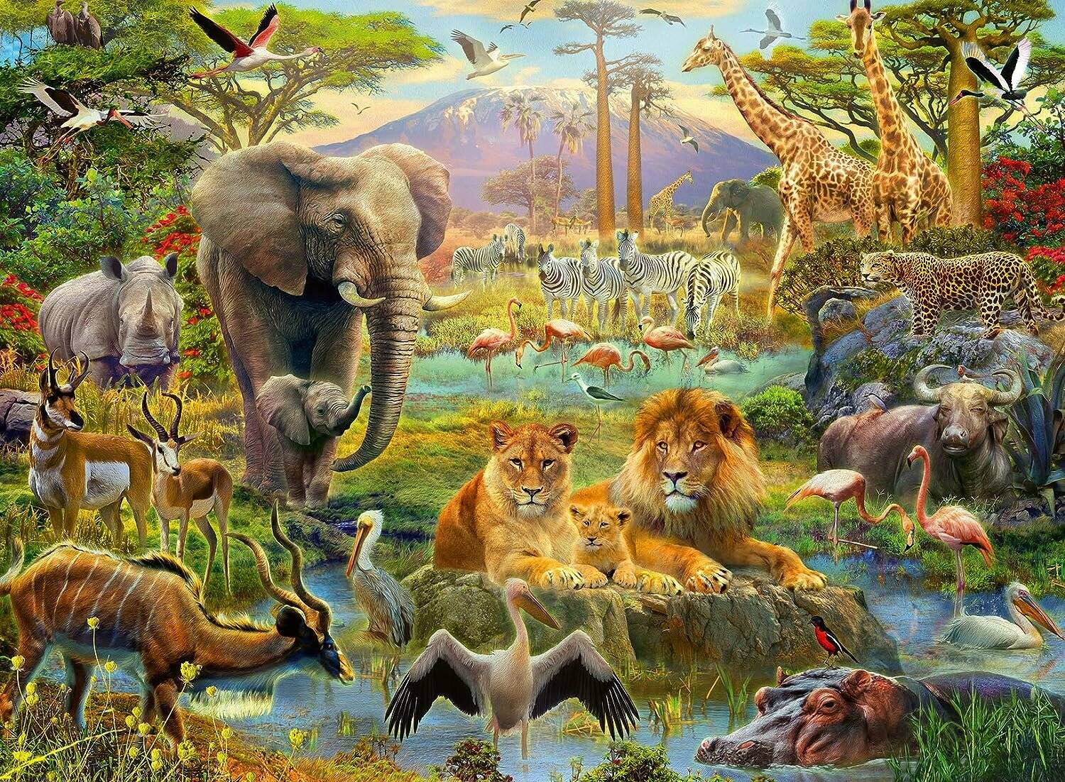 Tiere der Savanne Puzzle, 200Stück. XXL