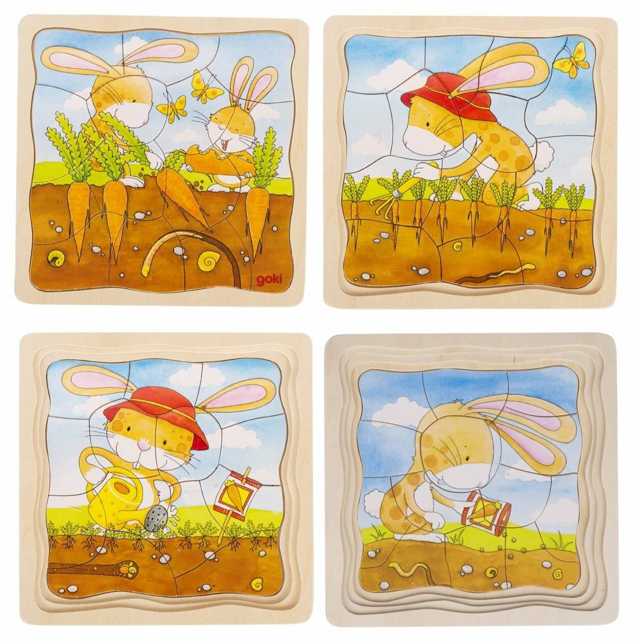 Goki Holzschichtenpuzzle - Gemüsegarten, 53tlg.