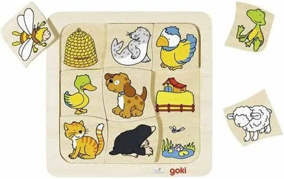 Goki Holzpuzzle Wer wohnt wo?