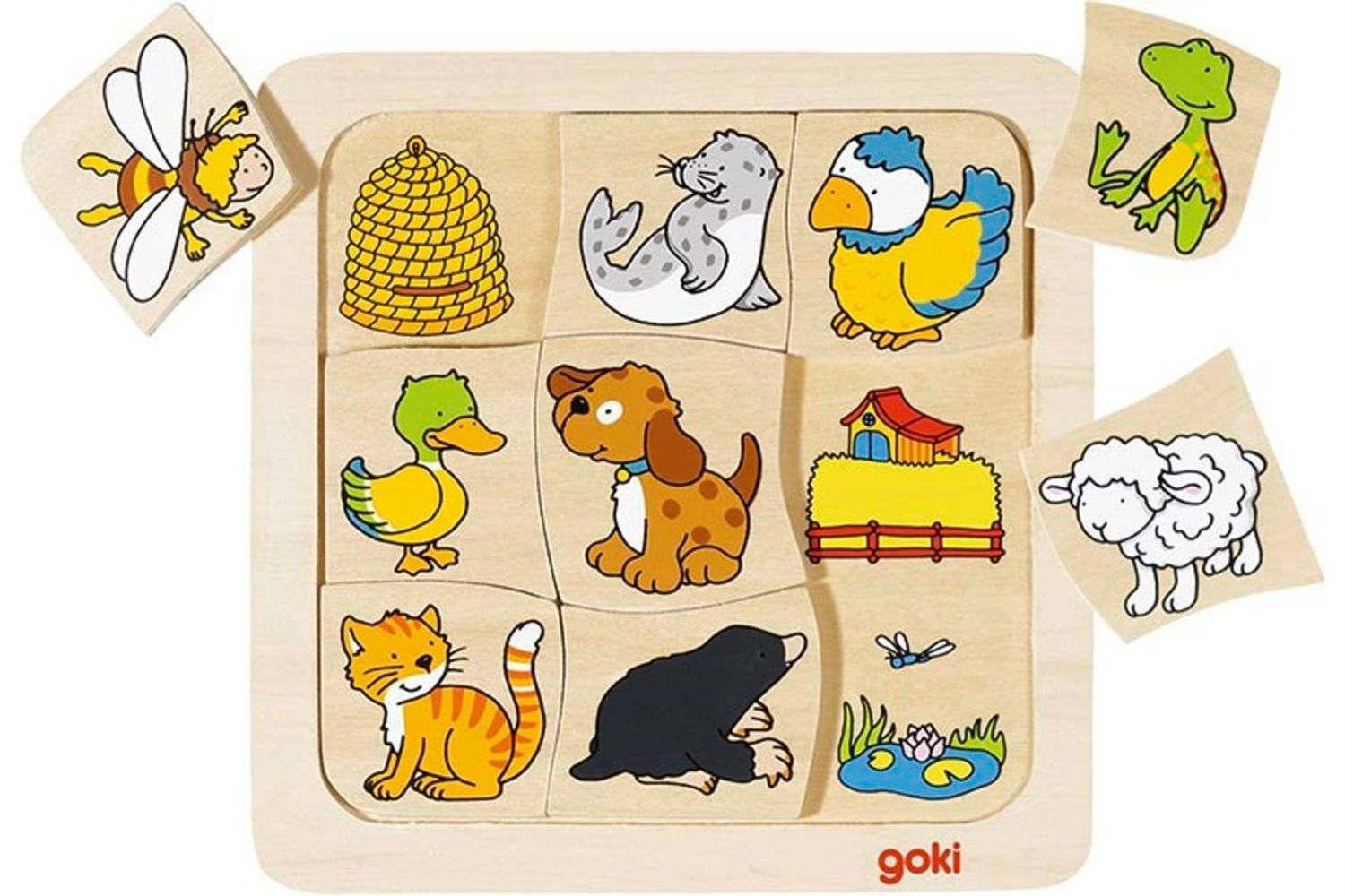 Goki Holzpuzzle Wer wohnt wo?