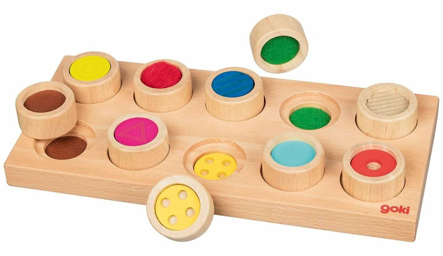 goki Memospiel Oberflächen erfühlen aus Holz