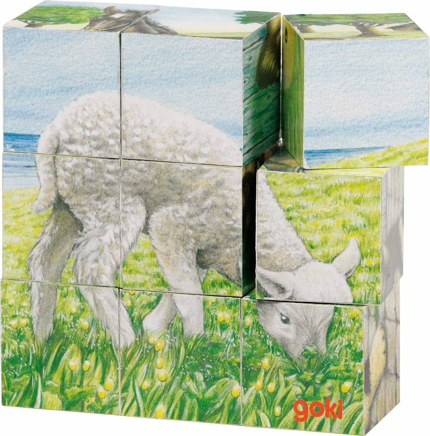 Gollnest & Kiesel GoKi Wü rfelpuzzle Bauernhoftiere