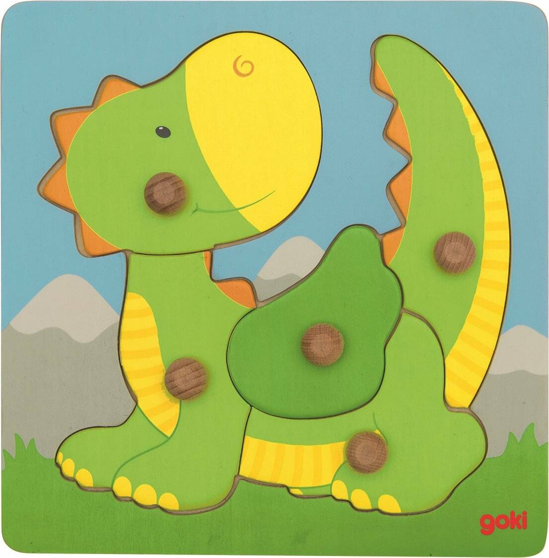 Goki Holzblasenpuzzle Drache, 5tlg.
