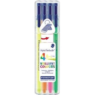 STAEDTLER Textmarker Staedtler triplus textsurfer 362SB4 - farbig sortiert 1-4 mm Rundspitze permanent nicht nachfüllbar 4er-Set